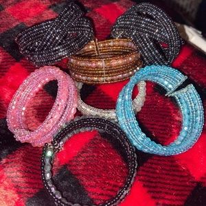Bulk of Beaded Cuff Bracelets